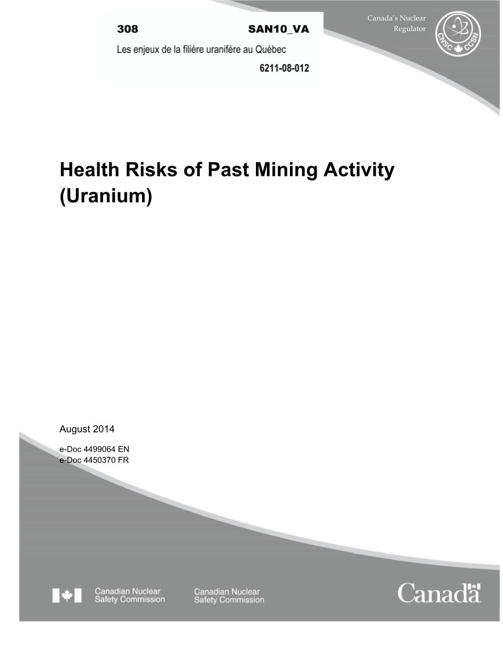 Health Risks of Past Mining Activity (Uranium) - BAPE E-Doc: 4499064