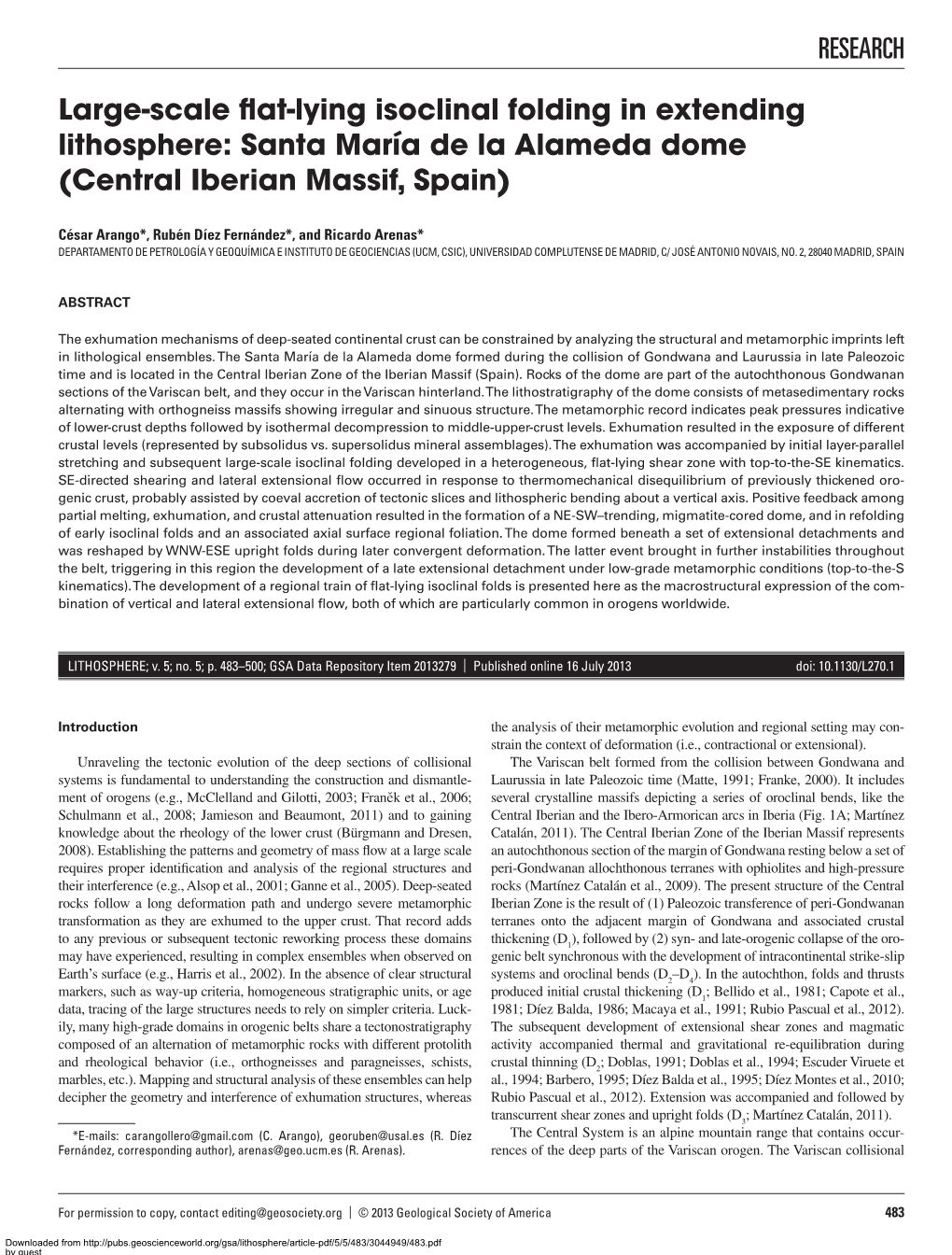 RESEARCH Large-Scale Flat-Lying Isoclinal Folding in Extending