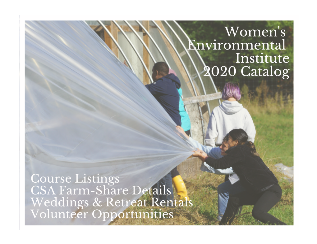 Women's Environmental Institute 2020 Catalog