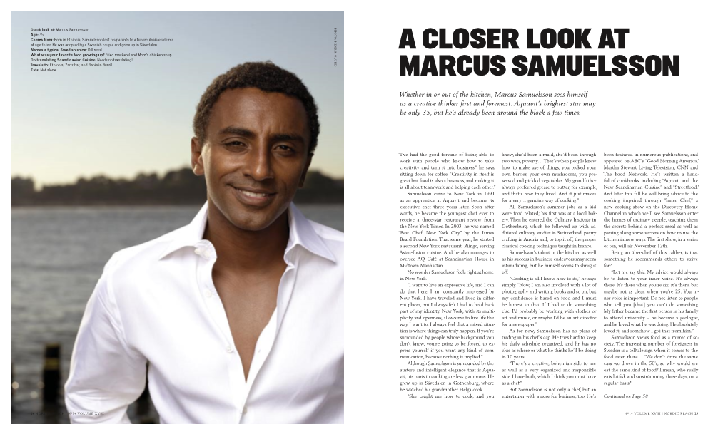 A Closer Look at Marcus Samuelsson