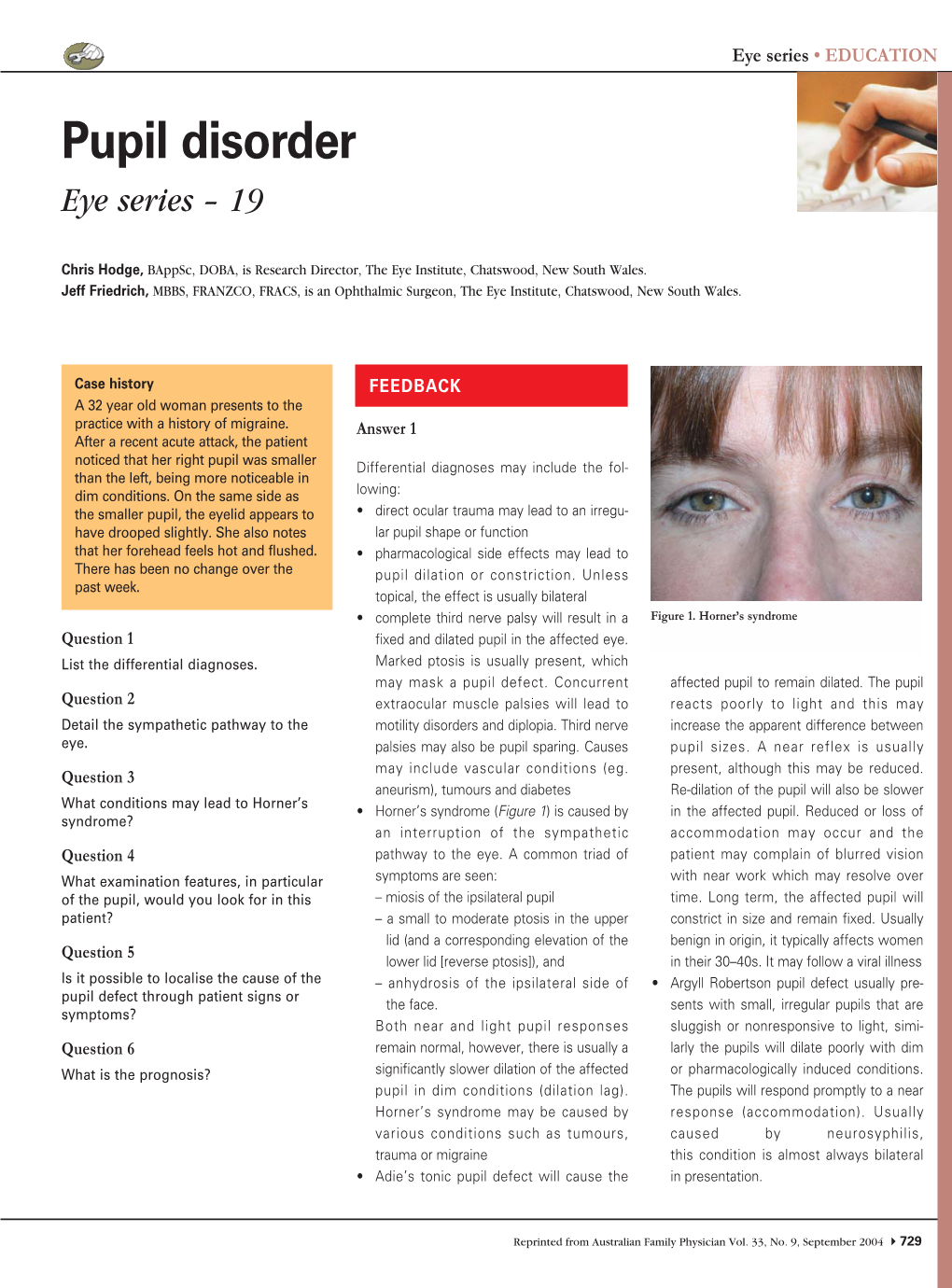 Eye Series Pupil Disorder
