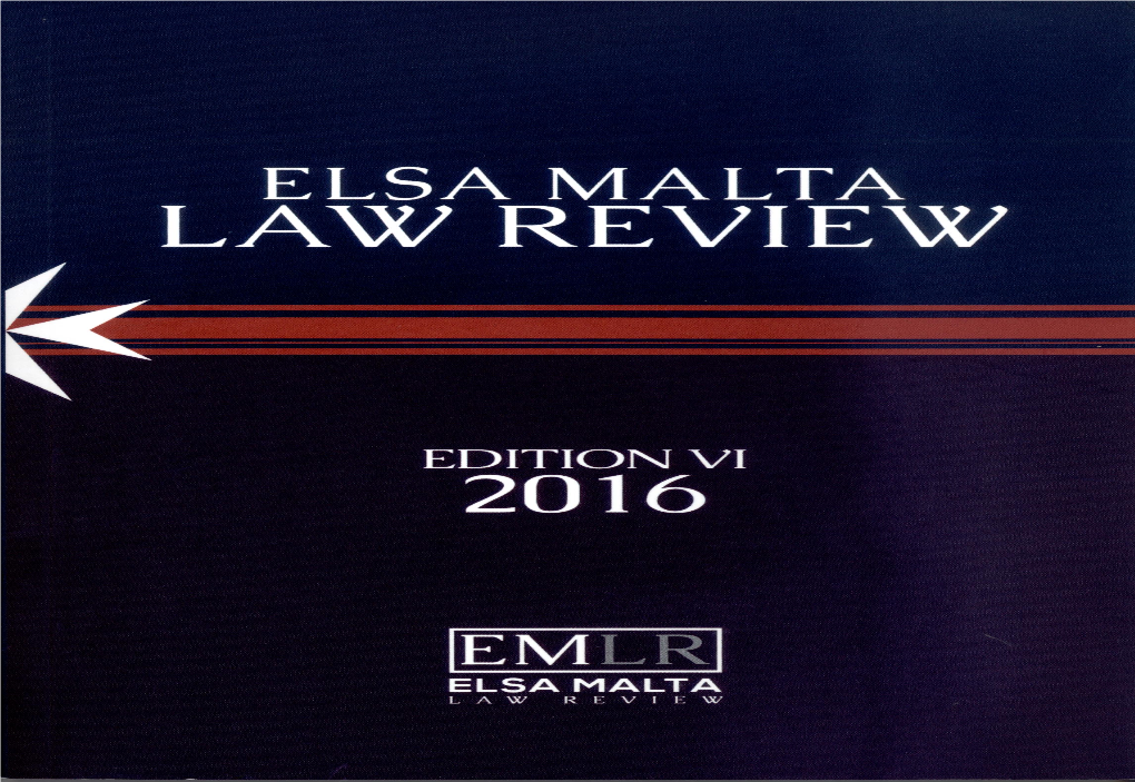 Elsa Malta Law Review 2 Elsa Malta Law Review