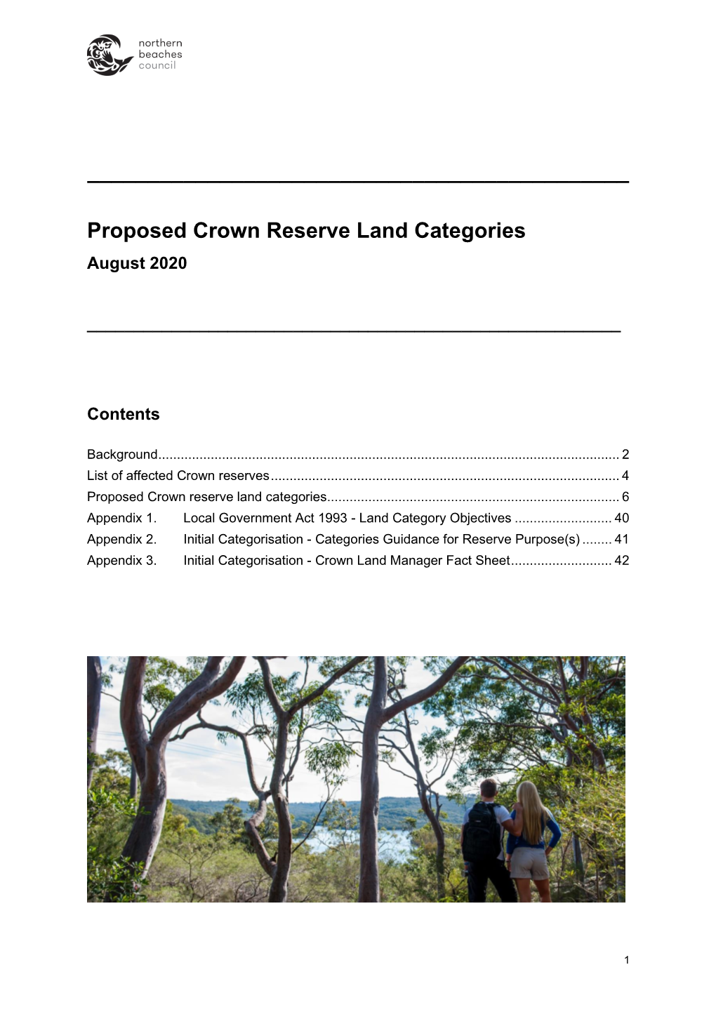 Proposed Crown Reserve Land Categories August 2020