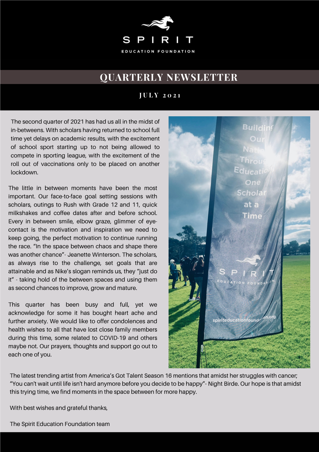 Copy of Quarterly Newsletter T1 2021