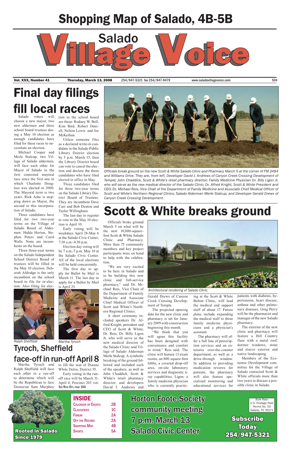 Salado Shopping Map of Salado, 4B-5B Final Day Filings Fill Local Races Scott & White Breaks Ground