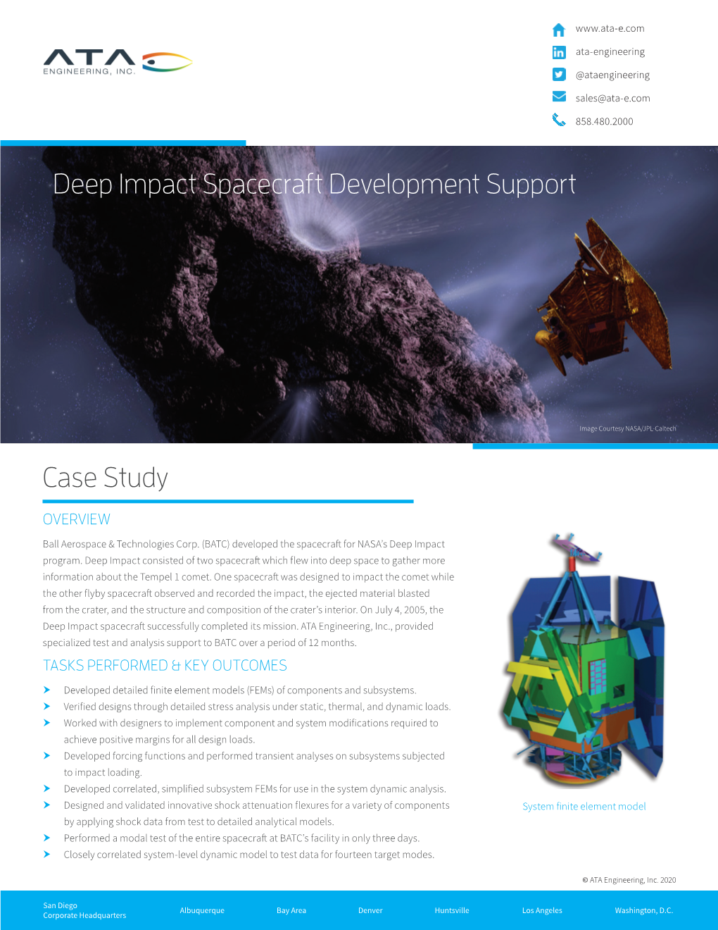 Deep Impact Spacecraft Development Support