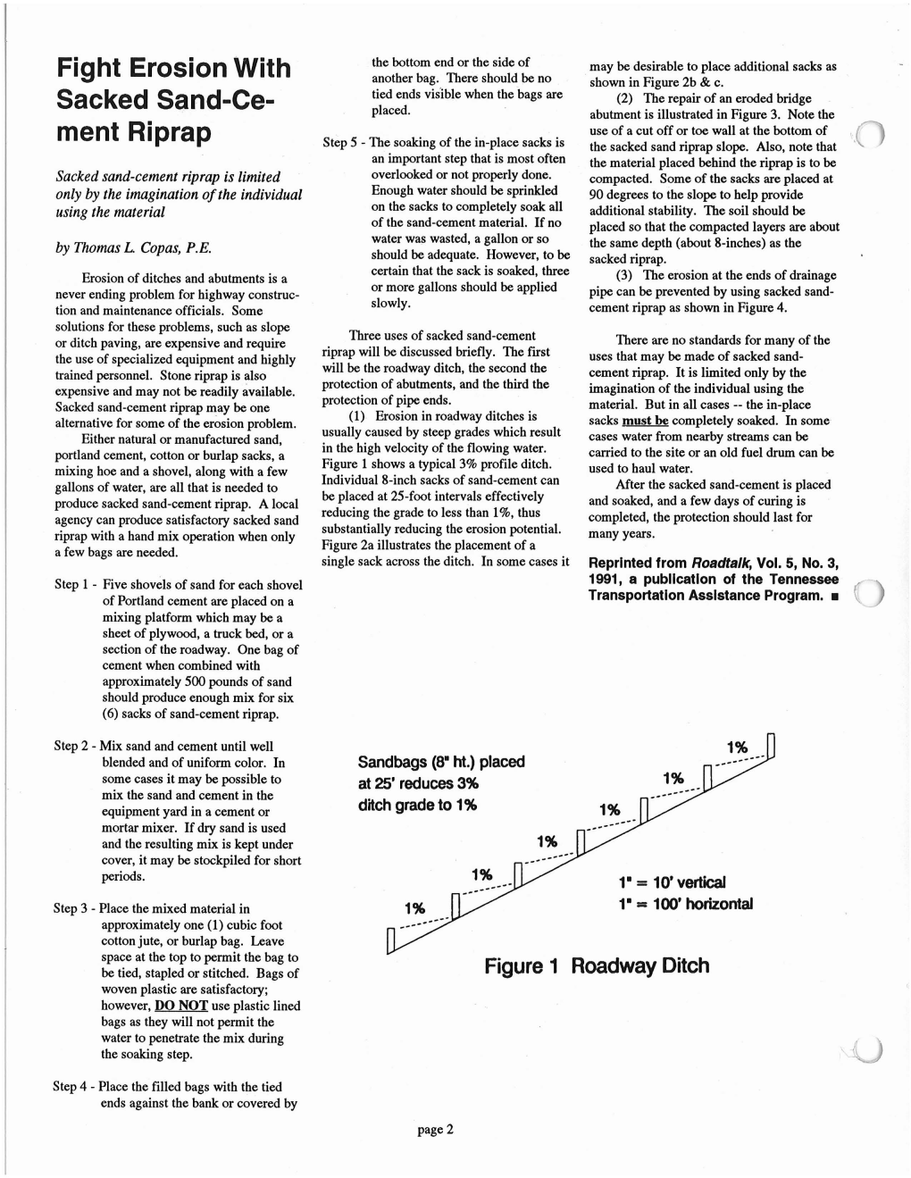 Fight Erosion with Sacked Sand-Ce- Ment Riprap (