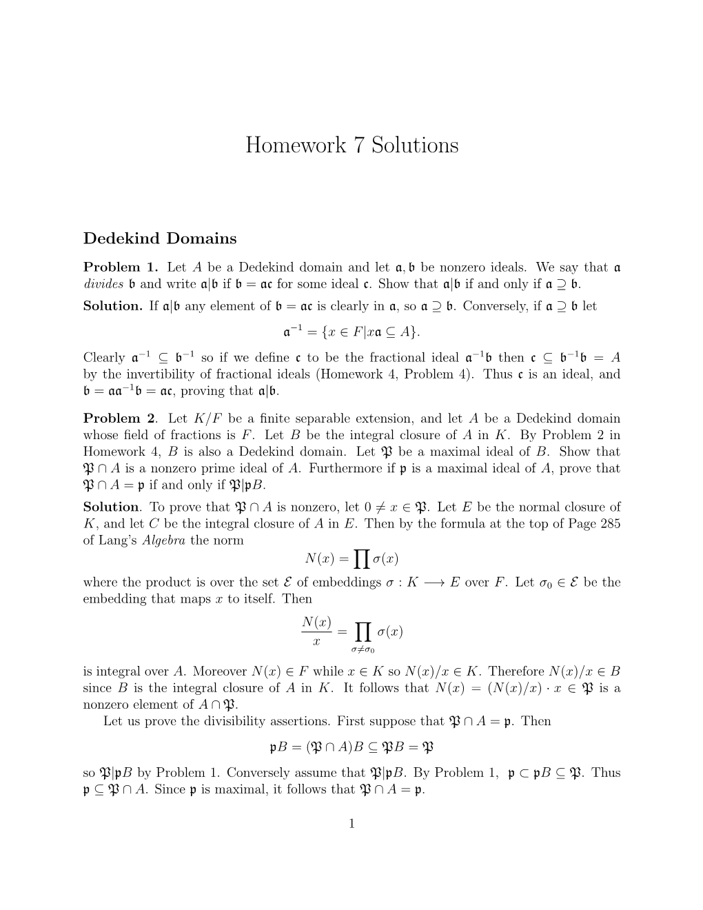 Homework 7 Solutions