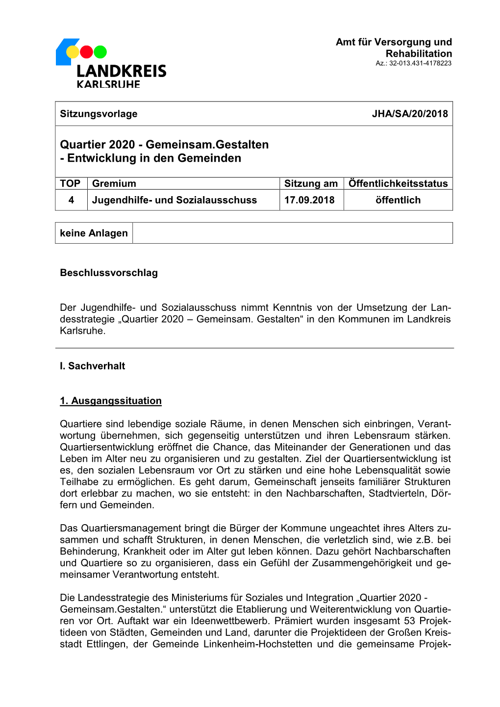 Quartier 2020 - Gemeinsam.Gestalten - Entwicklung in Den Gemeinden