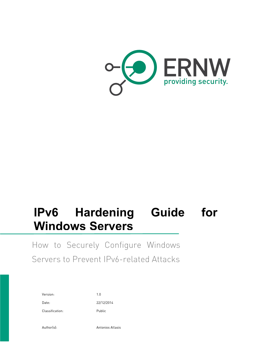 Ipv6 Hardening Guide for Windows Servers