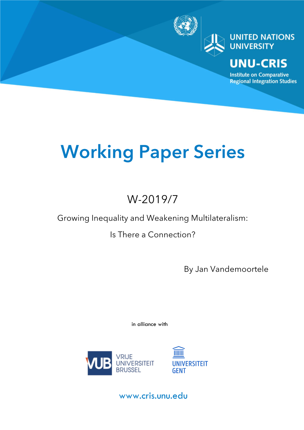 Working Paper Series