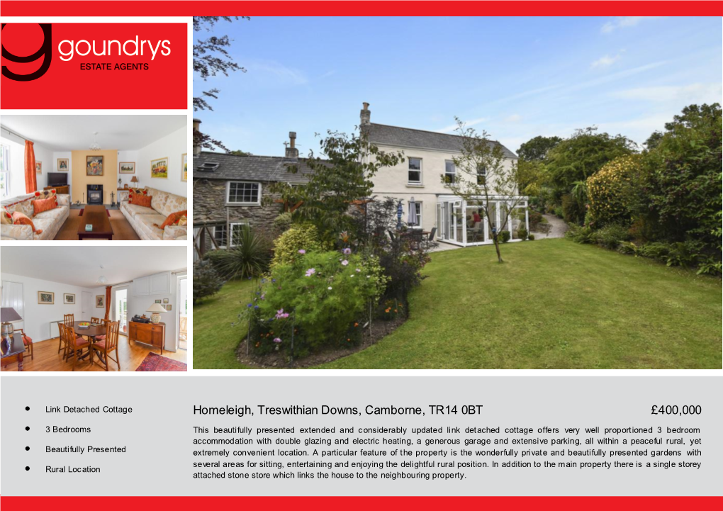 Homeleigh, Treswithian Downs, Camborne, TR14 0BT £400,000