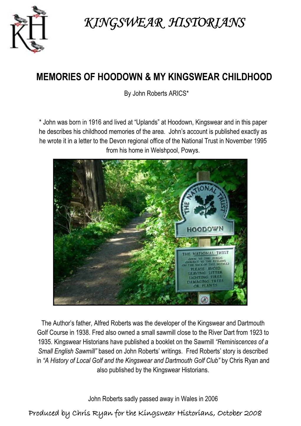 Memories of Hoodown & My Kingswear Childhood