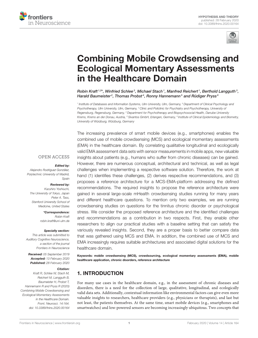 Combining Mobile Crowdsensing and Ecological Momentary Assessments in the Healthcare Domain