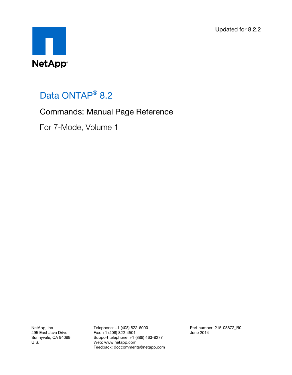 Data ONTAP® 8.2 Commands: Manual Page Reference for 7-Mode, Volume 1