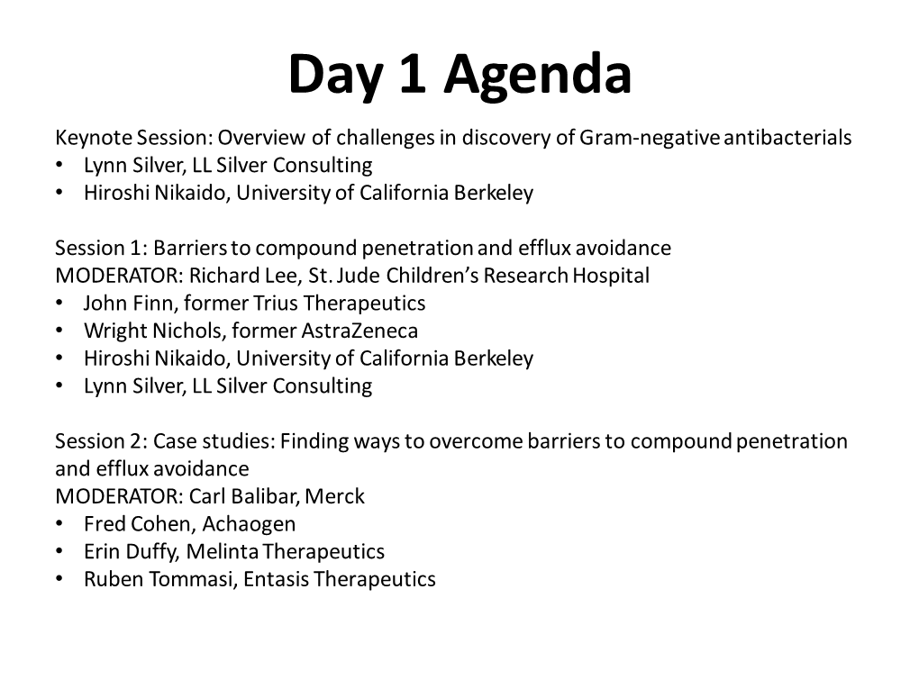 Day 1 Agenda