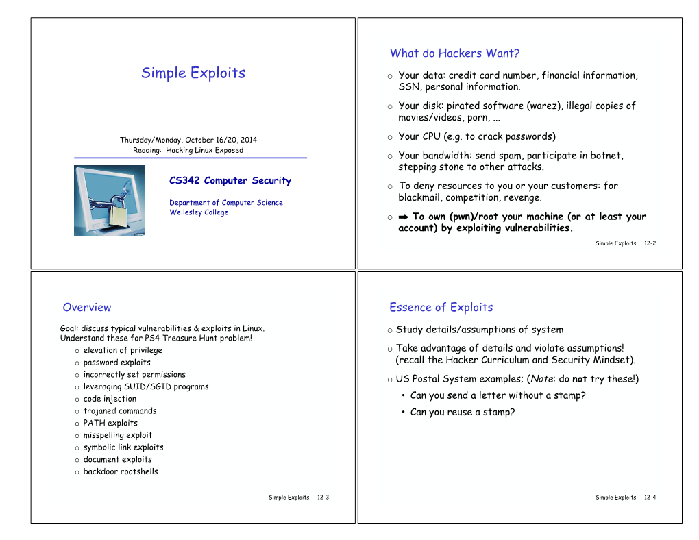 Simple Exploits O Your Data: Credit Card Number, Financial Information, SSN, Personal Information