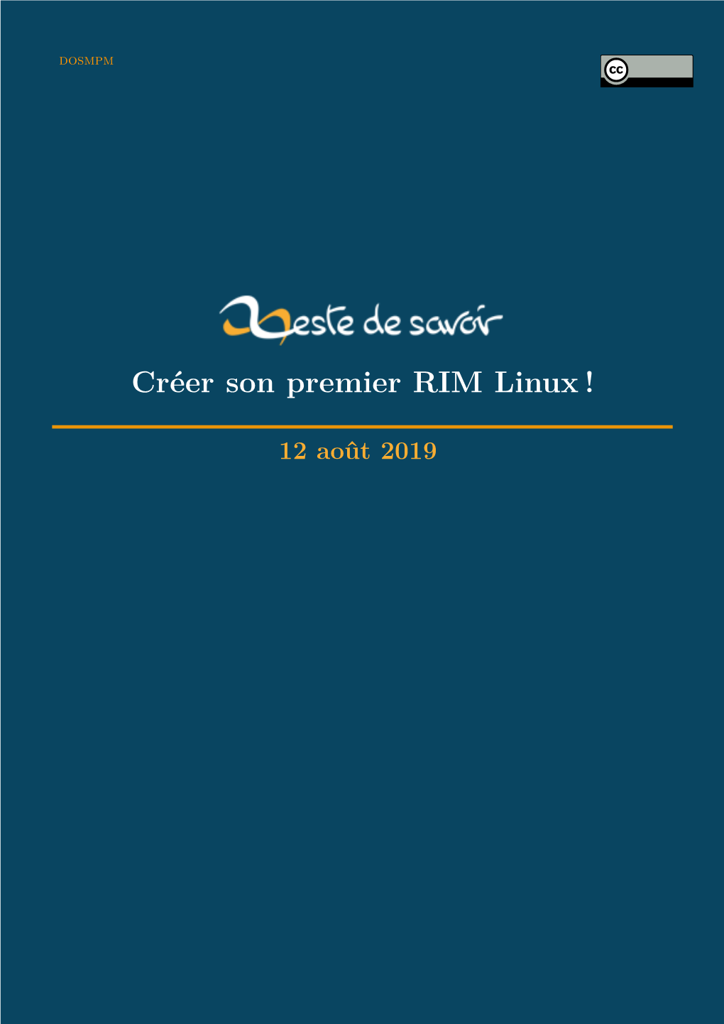 Créer Son Premier RIM Linux!