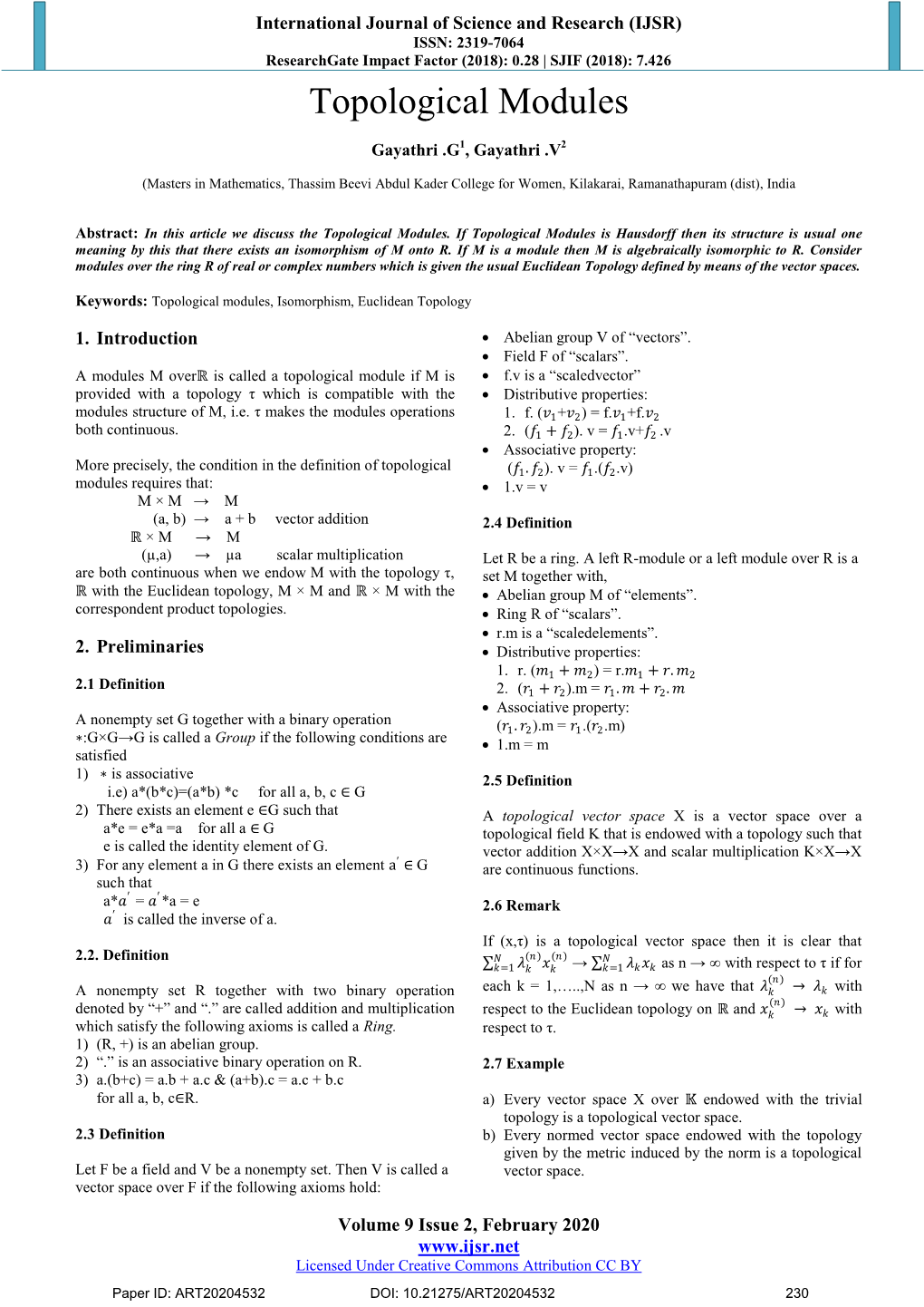 Topological Modules