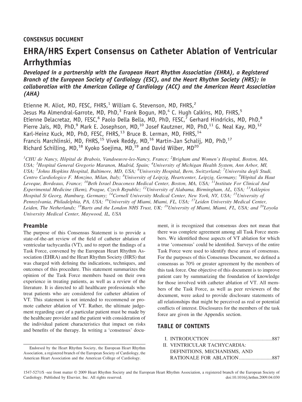EHRA/HRS Expert Consensus on Catheter Ablation of Ventricular Arrhythmias