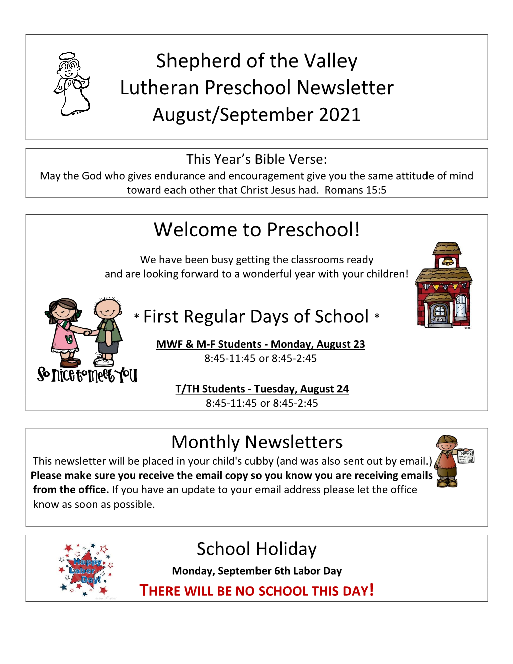 August/September Newsletter