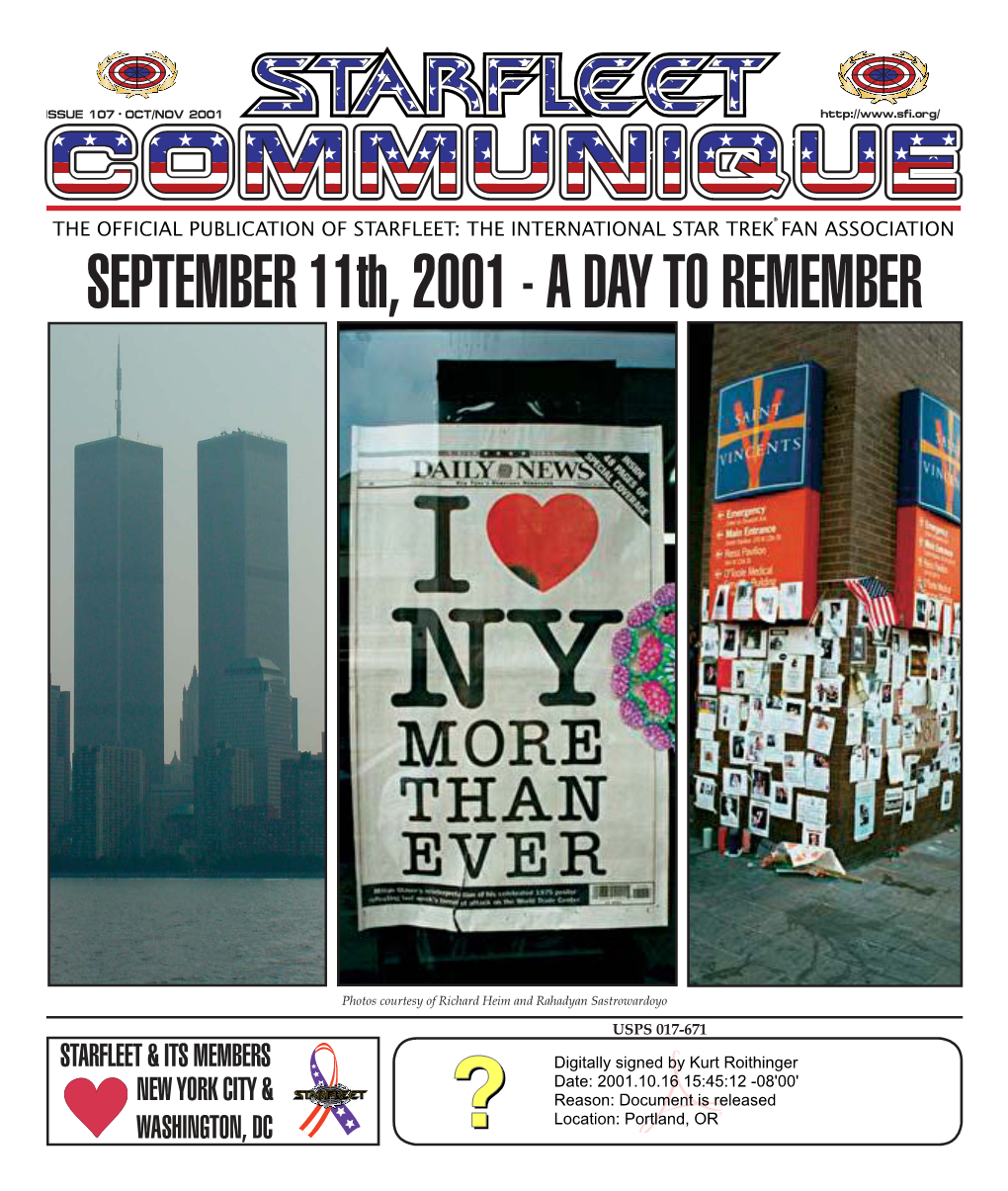 SEPTEMBER 11Th, 2001 - a DAY to REMEMBER