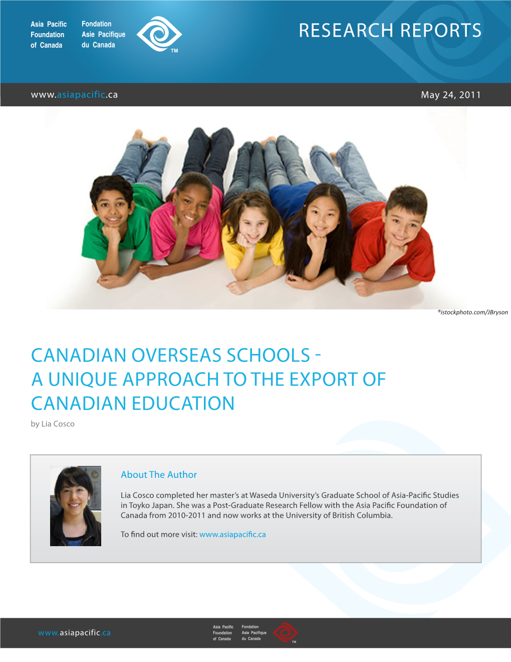 CANADIAN OVERSEAS SCHOOLS - a UNIQUE APPROACH to the EXPORT of CANADIAN EDUCATION by Lia Cosco