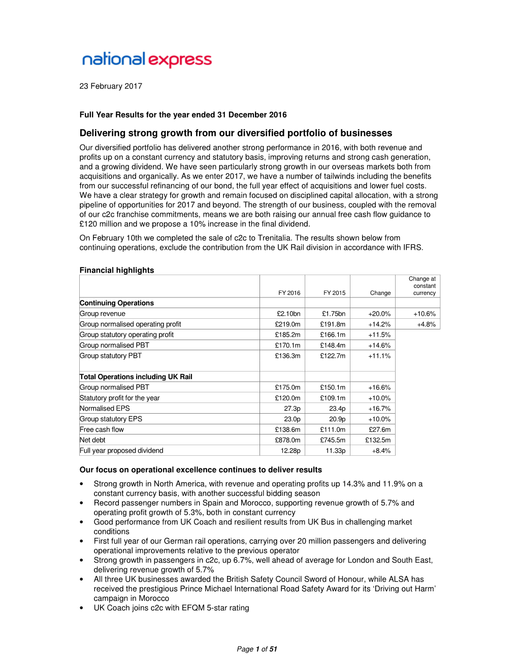 Delivering Strong Growth from Our Diversified Portfolio of Businesses