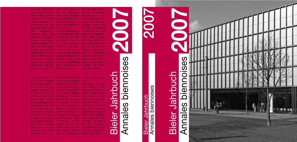 2007» Jahrbuch «Bieler Das Für Exklusiv Hat Steiner Jörg Schriftsteller Bieler Der Oss 07 Qui 2007» Noises - - -
