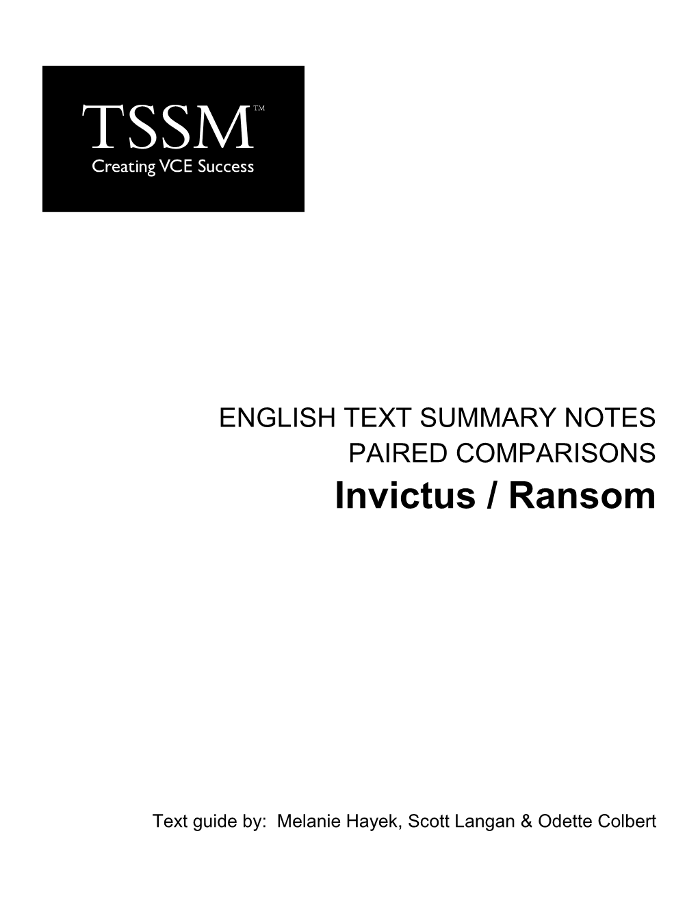 Invictus / Ransom