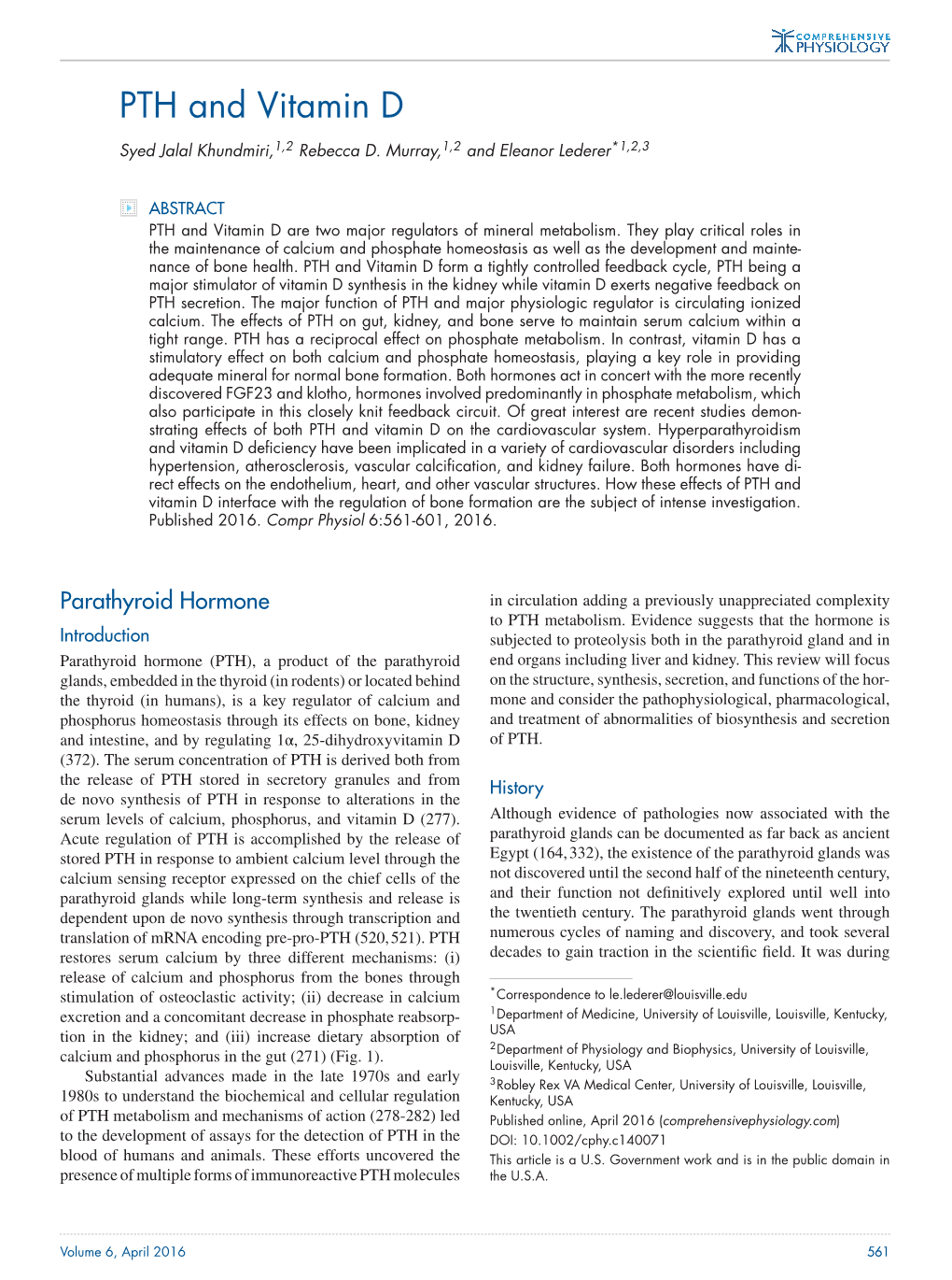 PTH and Vitamin D