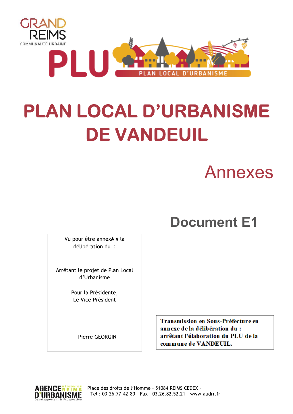 Annexes PLAN LOCAL D'urbanisme DE VANDEUIL