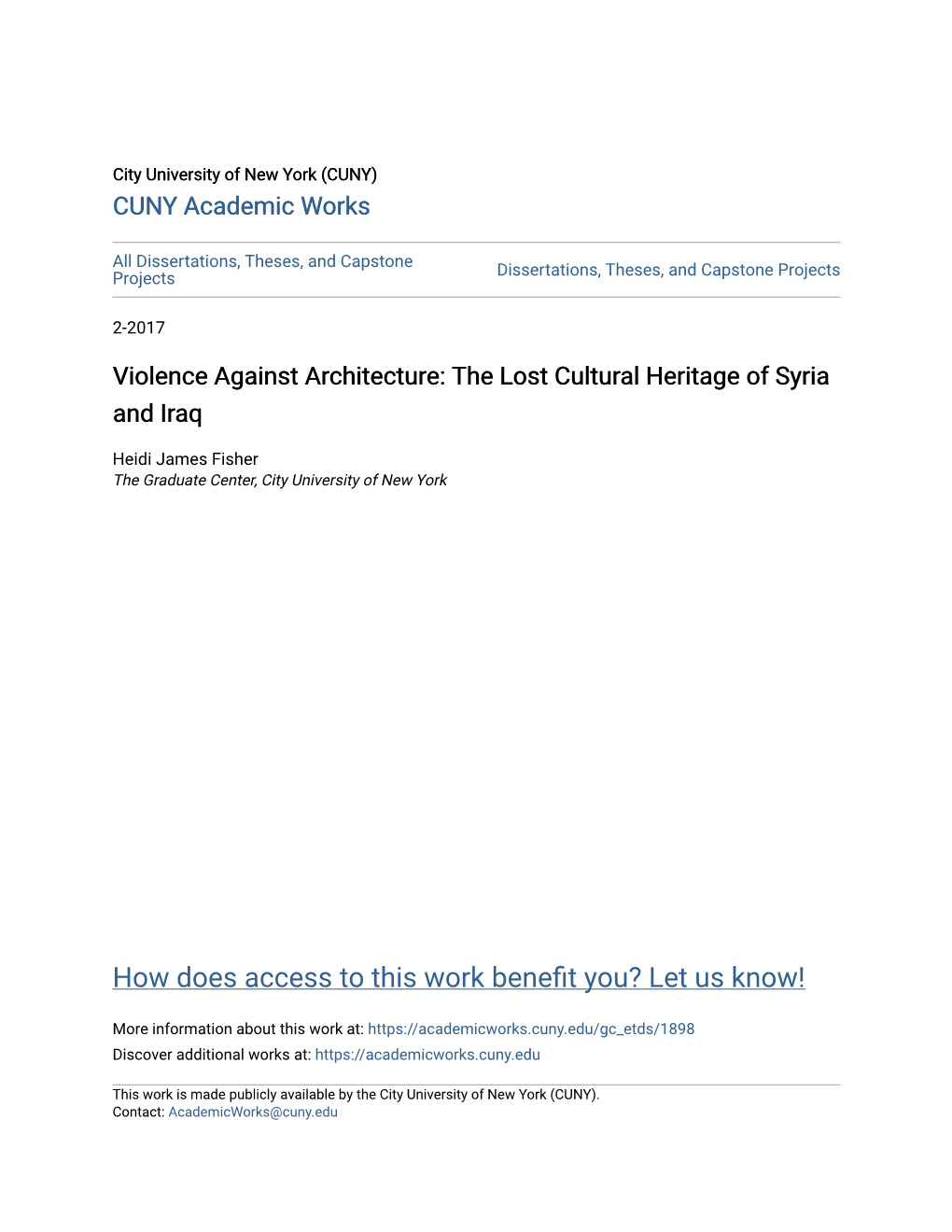 The Lost Cultural Heritage of Syria and Iraq