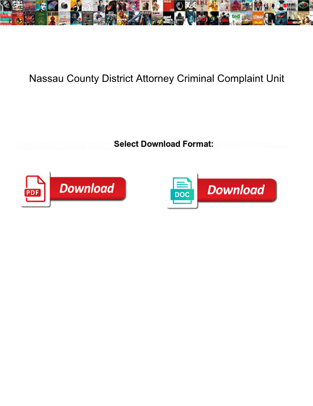 Nassau County District Attorney Criminal Complaint Unit