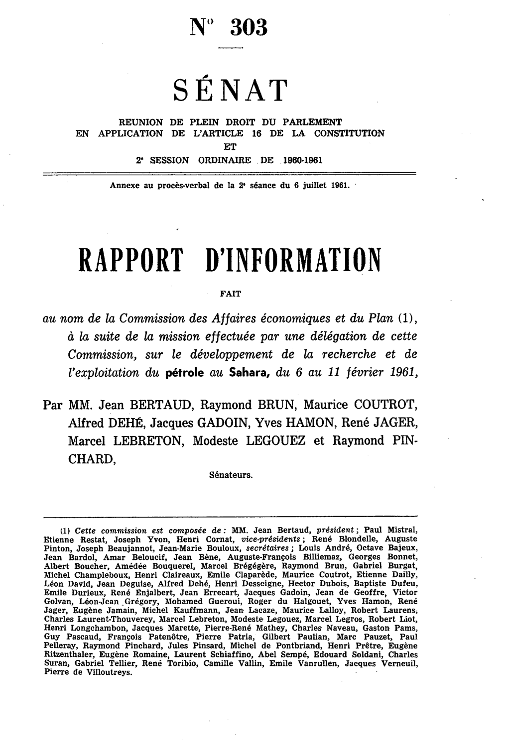 Rapport D'information