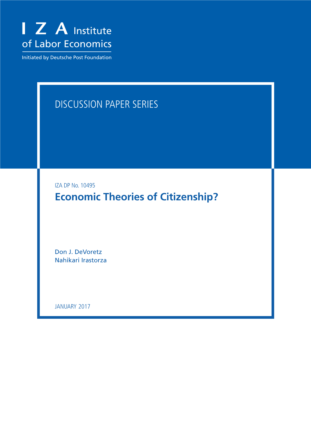 Economic Theories of Citizenship?