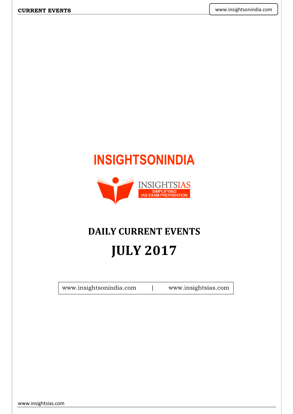 July 2017 – Insights Current Affairs