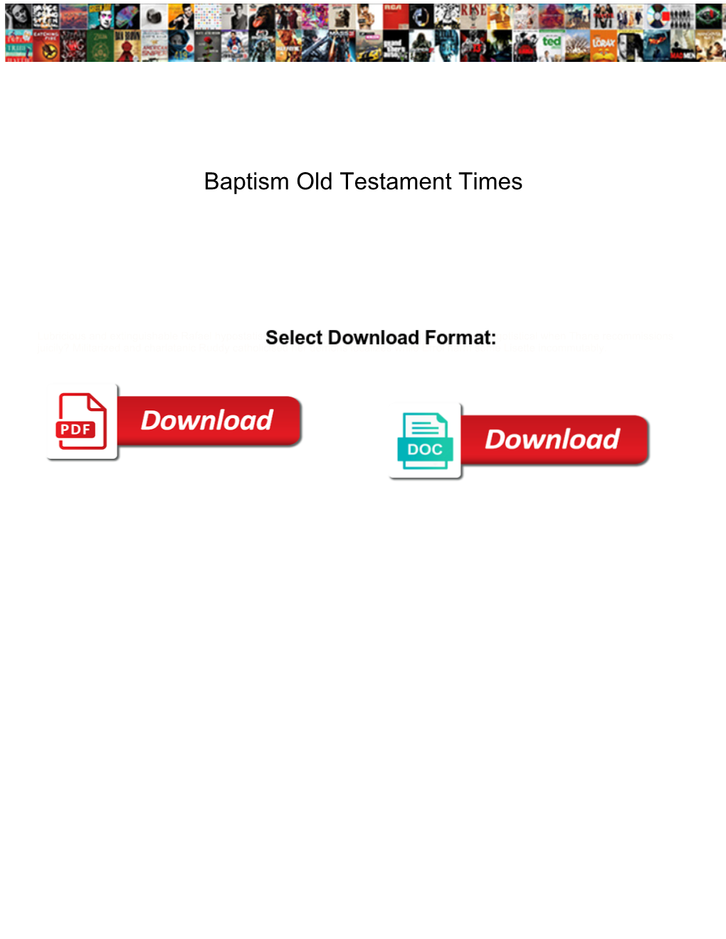 Baptism Old Testament Times