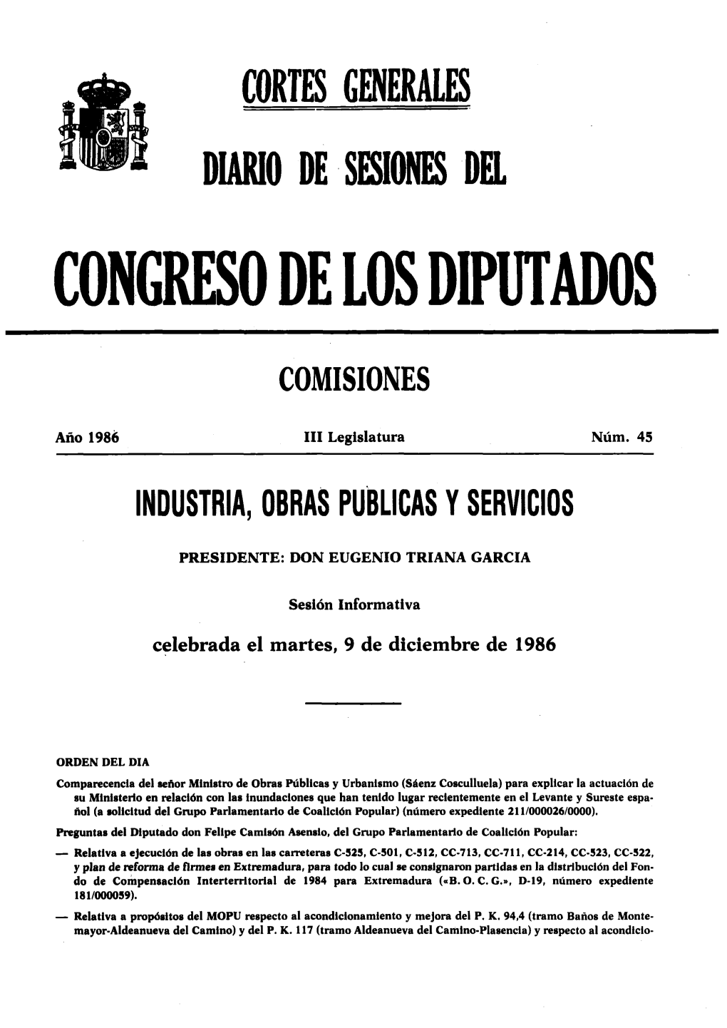 Cortes Generales Diario De Sesiones Dei Congreso De Los Diputados Comisiones