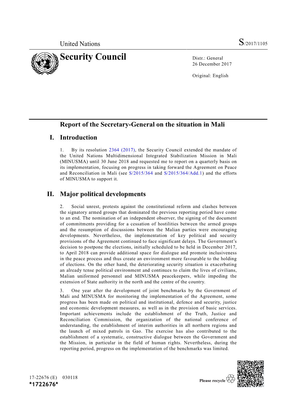 Security Council Distr.: General 26 December 2017