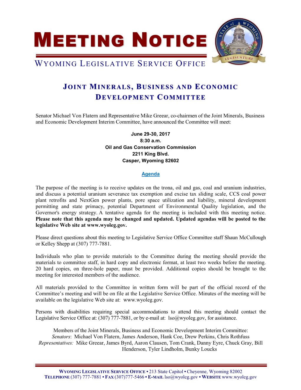 Meeting Notice