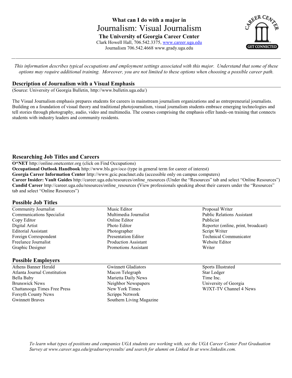 Career Center Handout Template