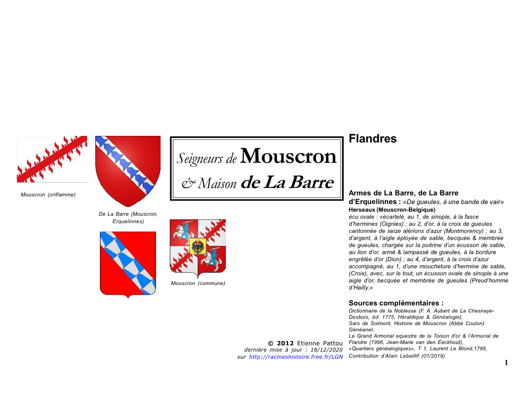 Seigneurs De Mouscron & Maison De La Barre