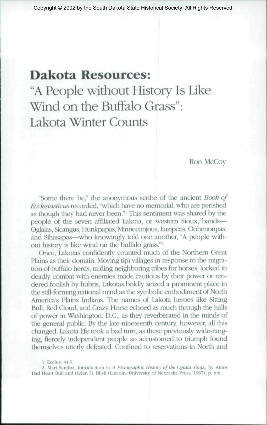 Lakota Winter Counts