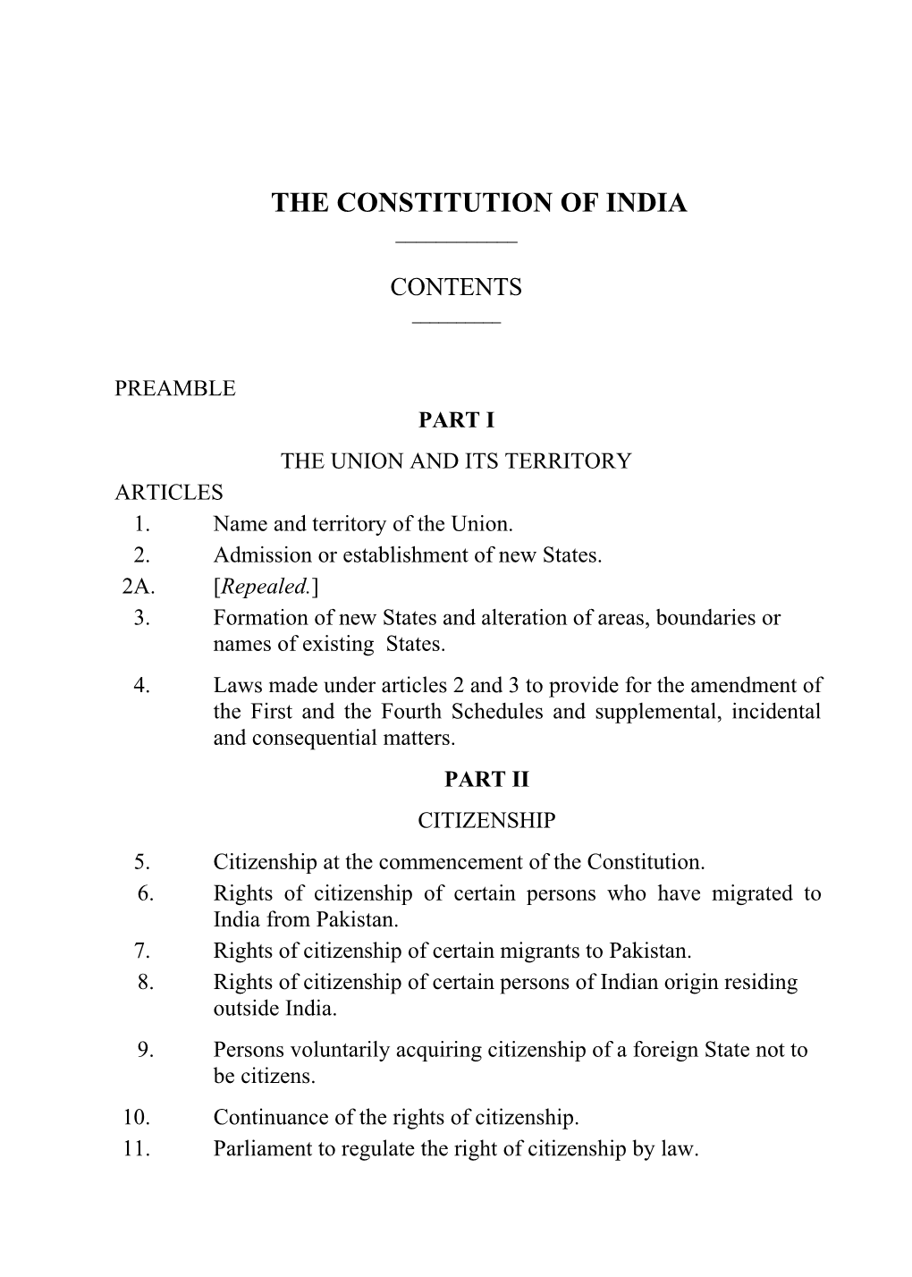 The Constitution of India ______