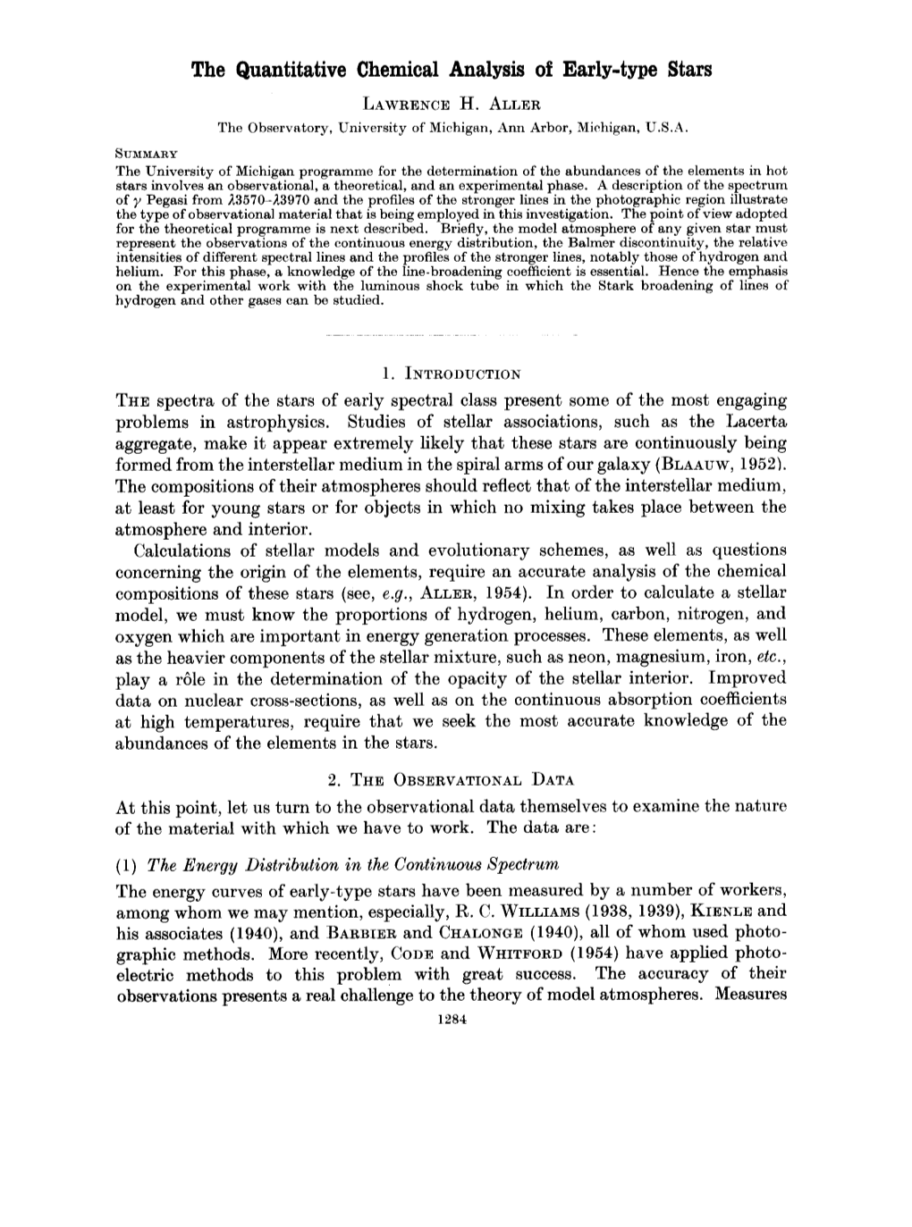 The Quantitative Chemical Analysis Ot Early-Type Stars