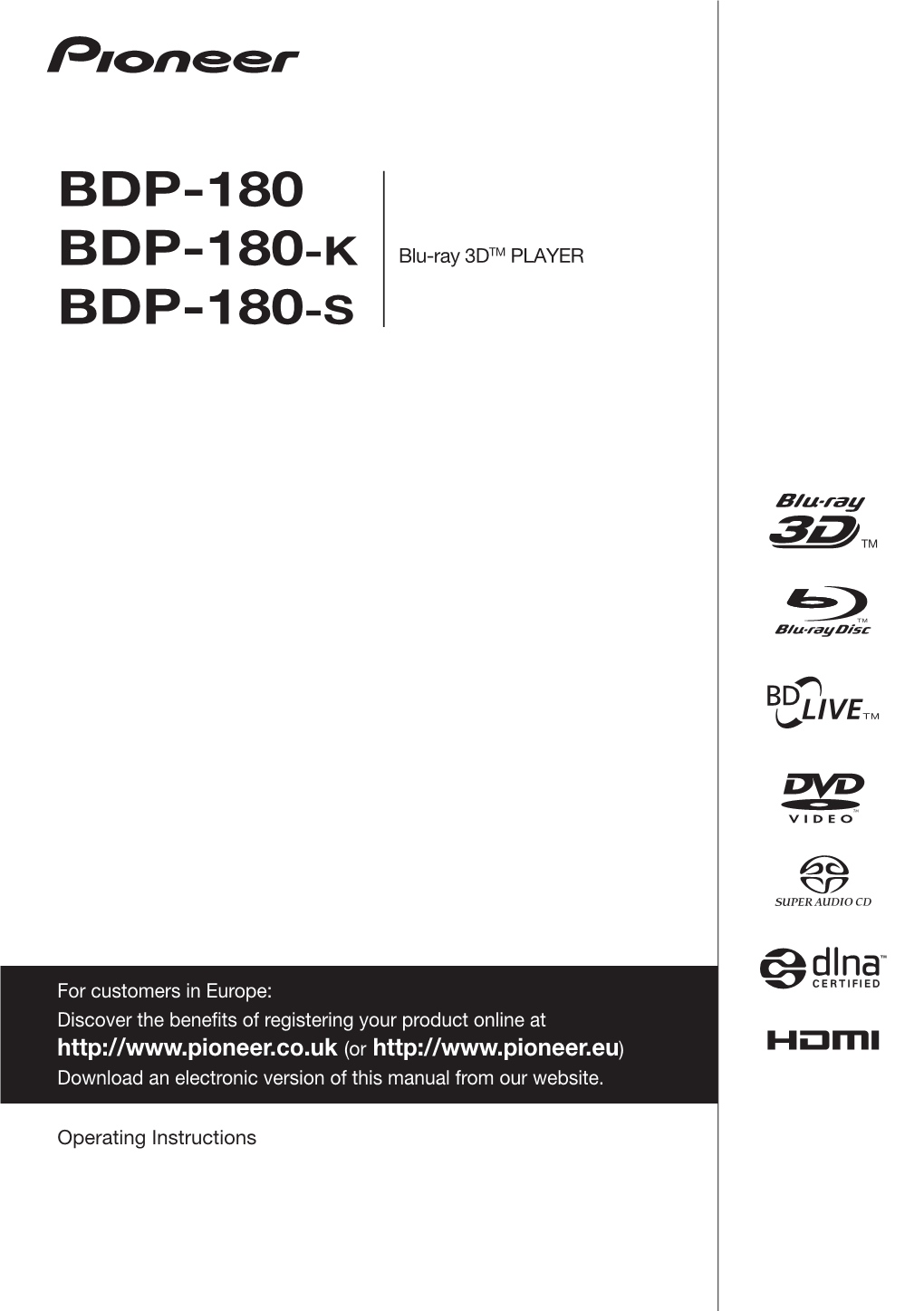 BDP-180 Owner Manual