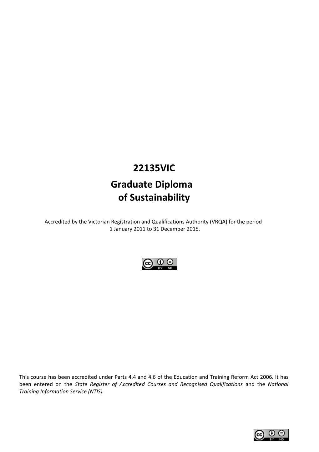 Graduate Diploma in Sustainability 22135VIC