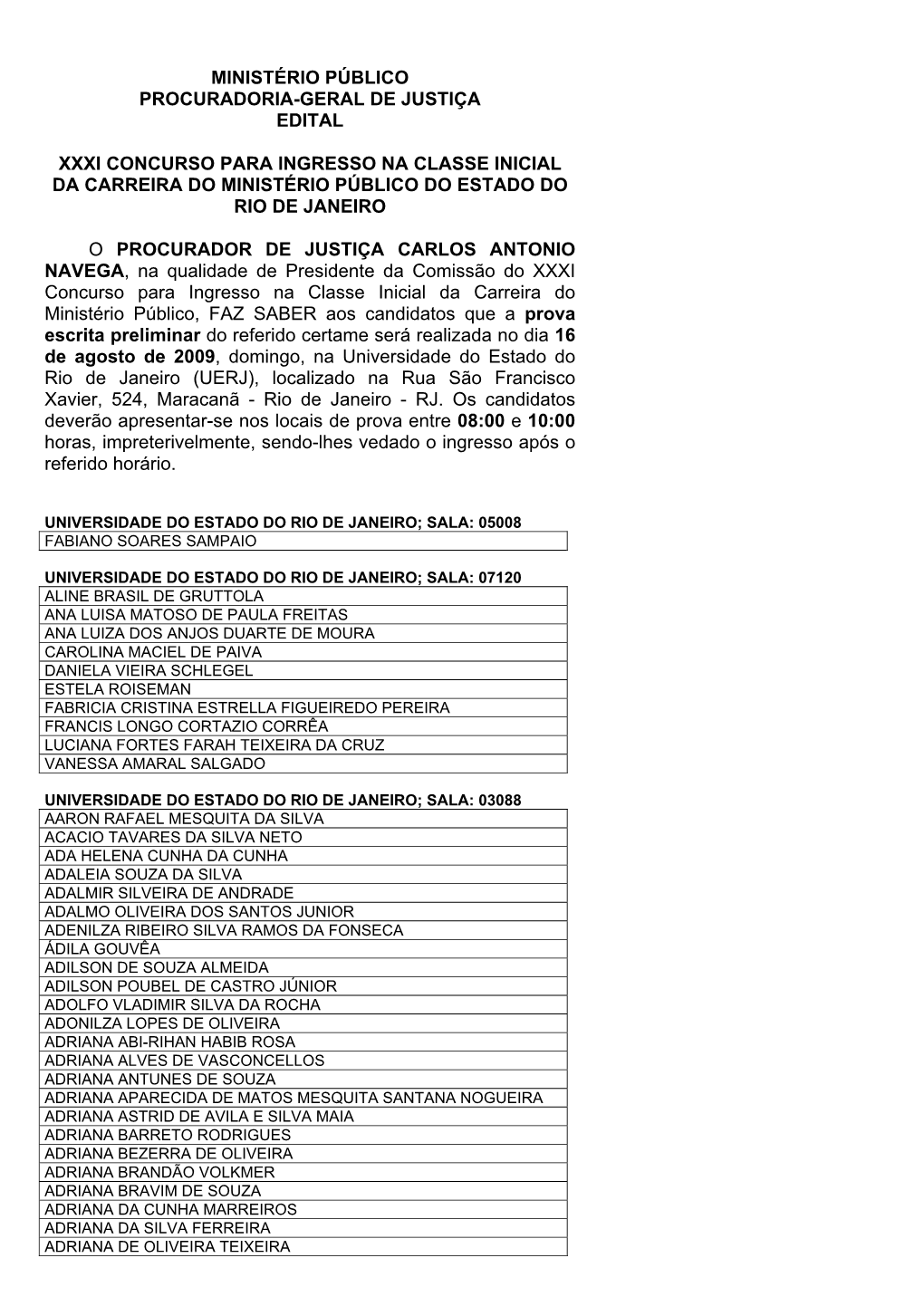 Ministério Público Procuradoria-Geral De Justiça Edital