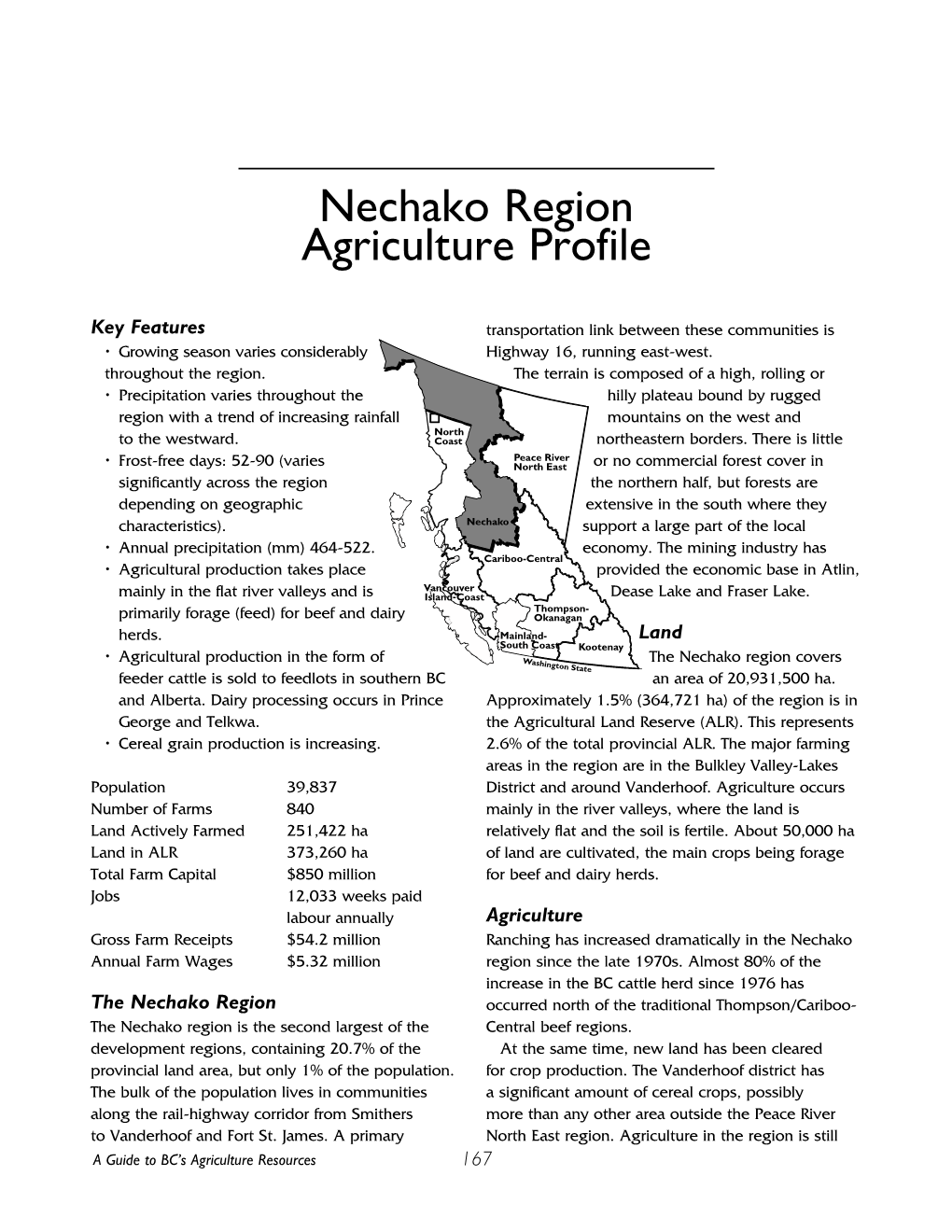 Nechako Region Agriculture Profile